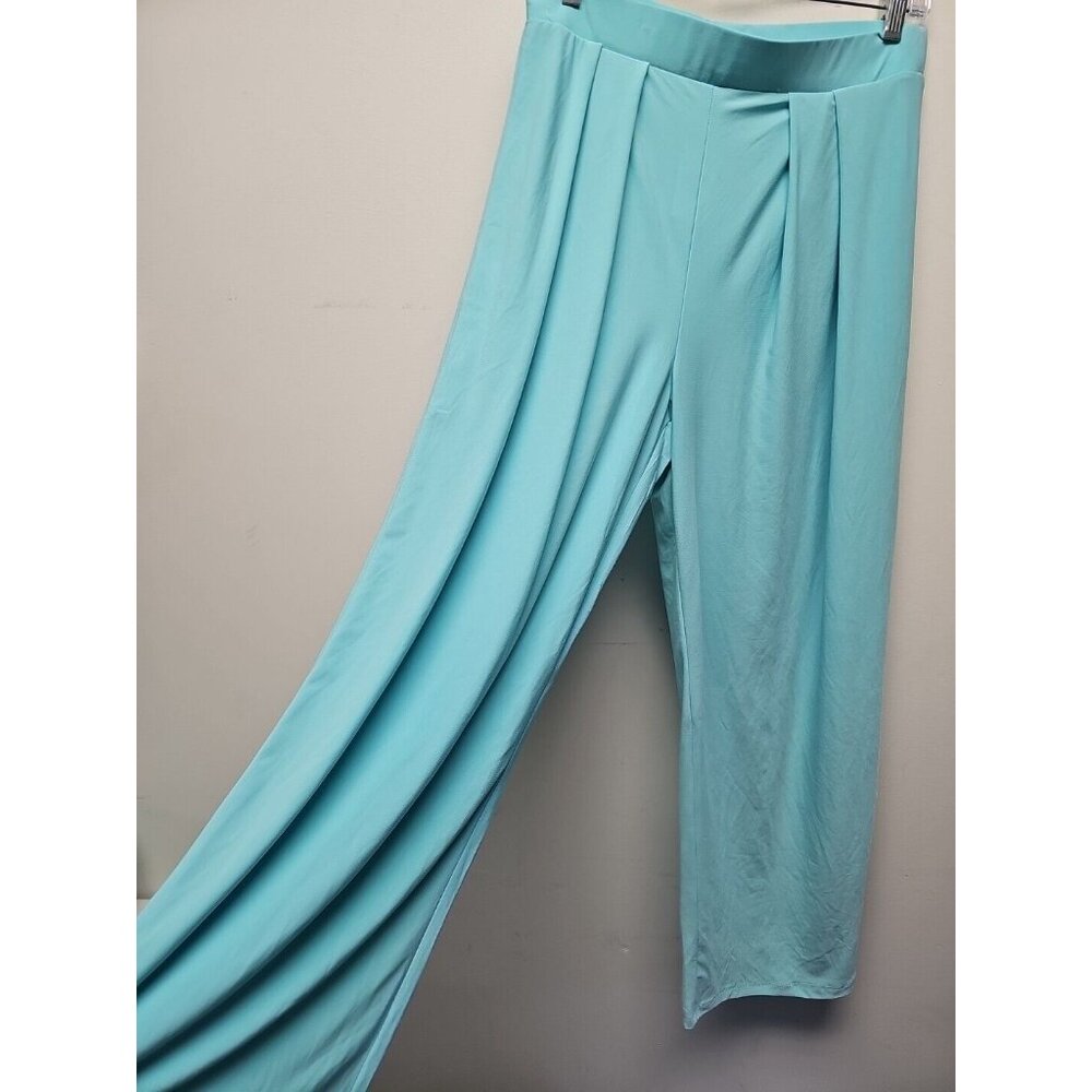 Palooza Pants Large Mint Green Pull On Wide Bottoms Bohemian Blashe Stretch New‎